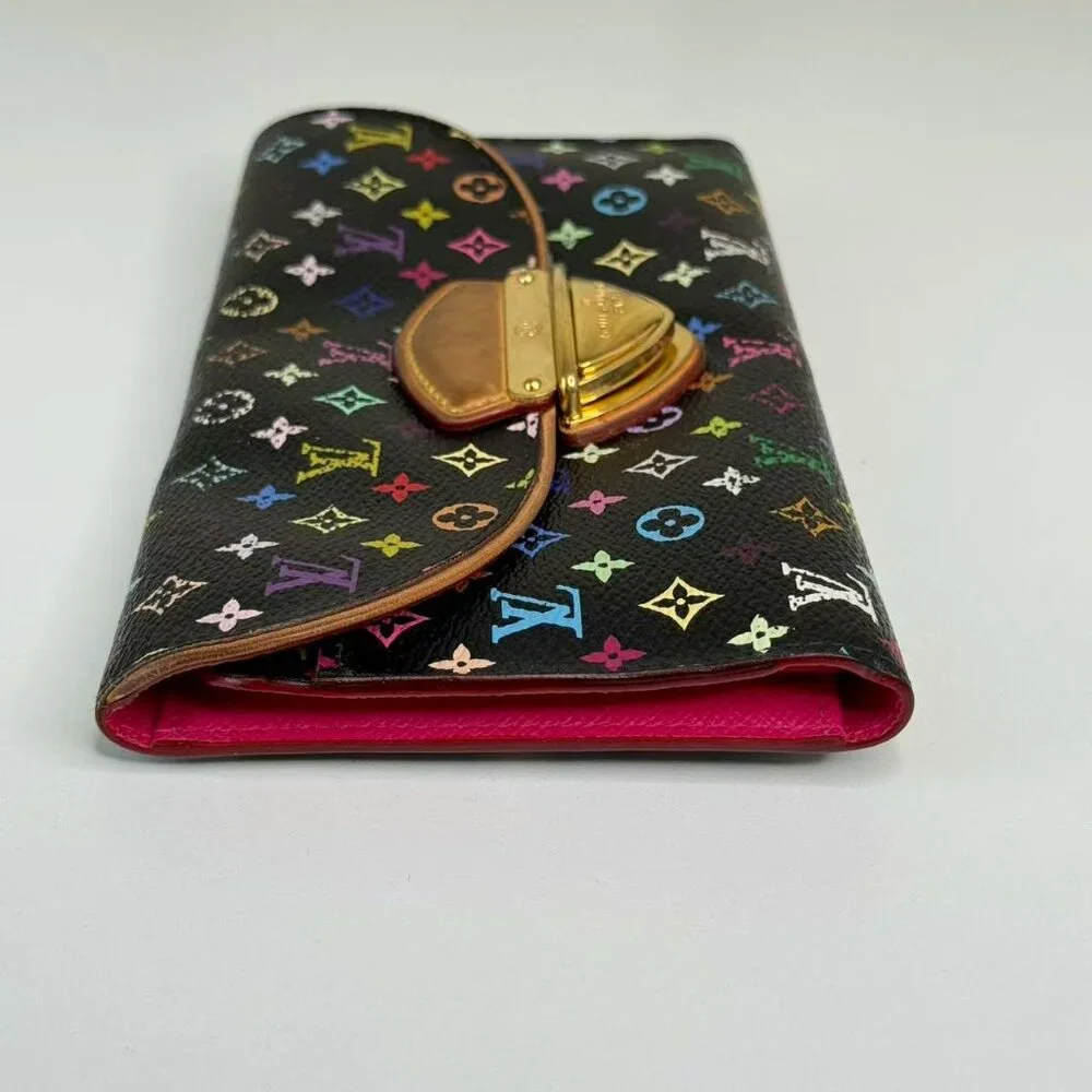 Louis Vuitton Black Multicolor Wallet with Colorful Monogram Design